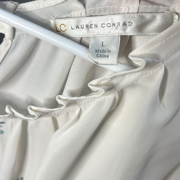 Lauren Conrad sheer blouse floral L - Picture 4 of 4